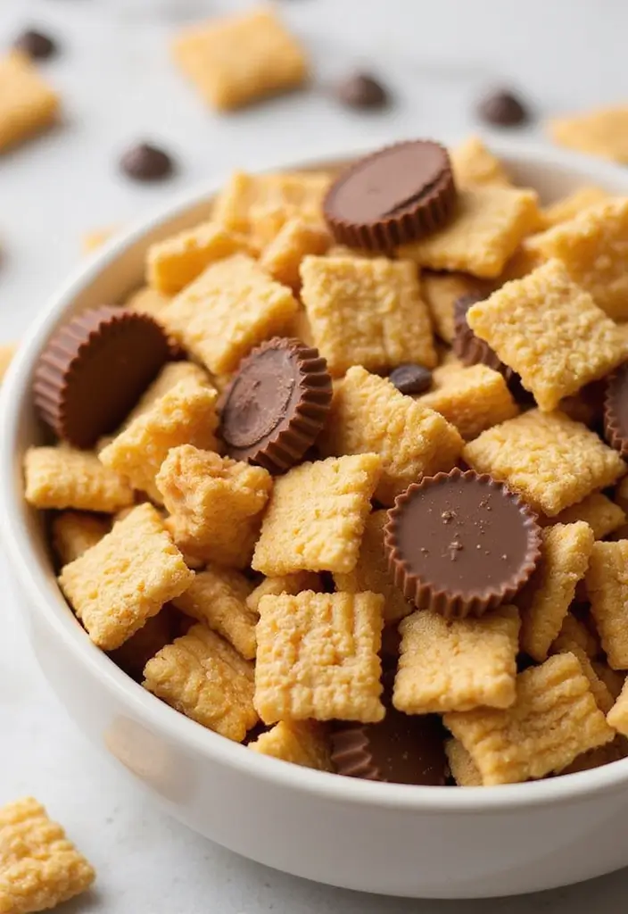 30+ Chex Snack Mix Recipes for Every Occasion 127 30+ Chex Snack Mix Recipes for Every Occasion - 19. Peanut Butter Cup Chex Mix
