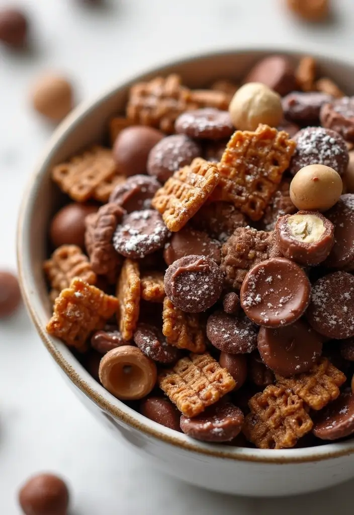30+ Chex Snack Mix Recipes for Every Occasion 169 30+ Chex Snack Mix Recipes for Every Occasion - 25. Chocolate Hazelnut Chex Mix