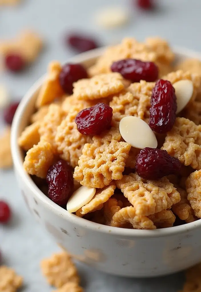 30+ Chex Snack Mix Recipes for Every Occasion 174 30+ Chex Snack Mix Recipes for Every Occasion - 26. Cranberry Almond Chex Mix