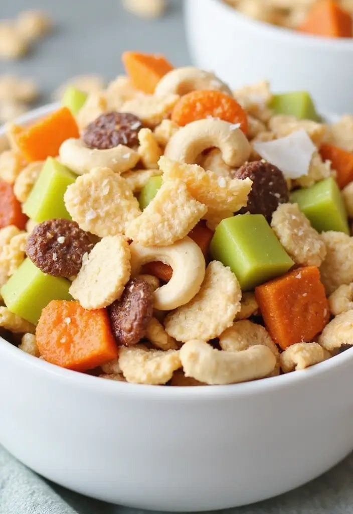 30+ Chex Snack Mix Recipes for Every Occasion 22 30+ Chex Snack Mix Recipes for Every Occasion - 4. Tropical Coconut Chex Mix
