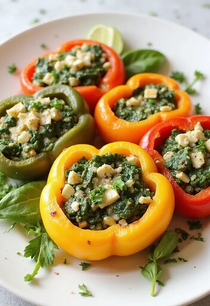 30+ Clean Eating Snack Recipes for a Healthy Lifestyle 149 30+ Clean Eating Snack Recipes for a Healthy Lifestyle - 23. Spinach and Feta Stuffed Peppers