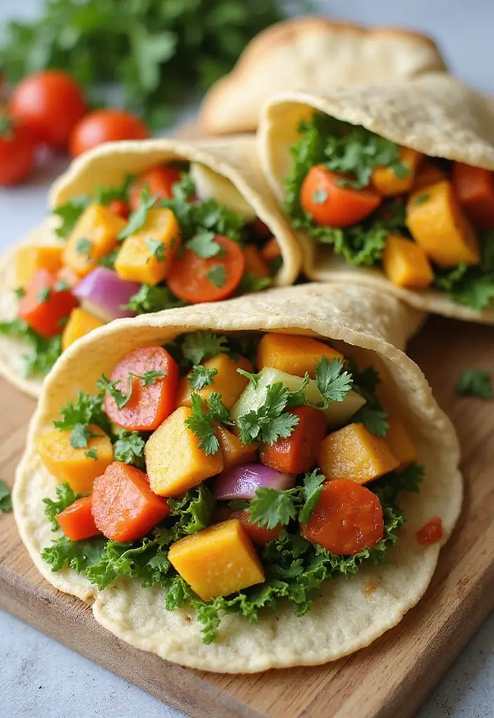 30+ Clean Eating Snack Recipes for a Healthy Lifestyle 170 30+ Clean Eating Snack Recipes for a Healthy Lifestyle - 26. Simple Veggie Wraps