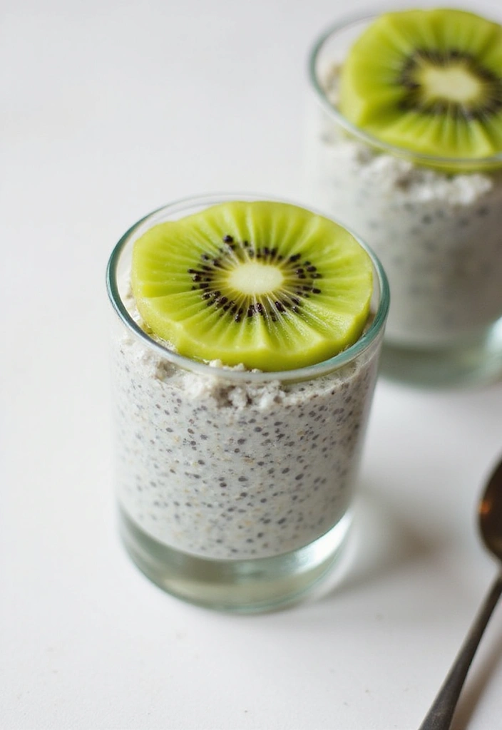 30+ Clean Eating Snack Recipes for a Healthy Lifestyle 175 30+ Clean Eating Snack Recipes for a Healthy Lifestyle - 27. Kiwi and Coconut Chia Pudding