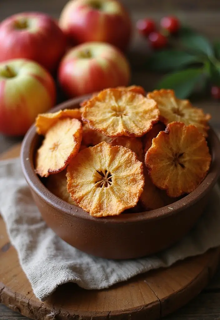 30+ Healthy Christmas Snack Recipes for Parties and Holiday Food Tables 106 30+ Healthy Christmas Snack Recipes for Parties and Holiday Food Tables - 16. Baked Apple Chips