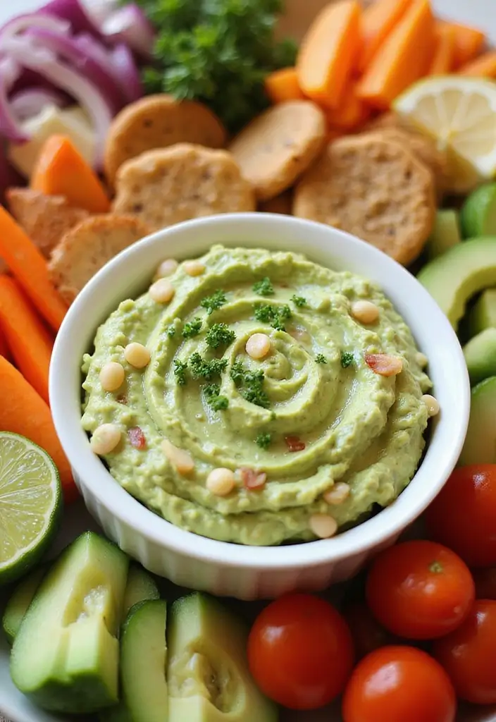 30+ Healthy Christmas Snack Recipes for Parties and Holiday Food Tables 113 30+ Healthy Christmas Snack Recipes for Parties and Holiday Food Tables - 17. Creamy Avocado and White Bean Dip