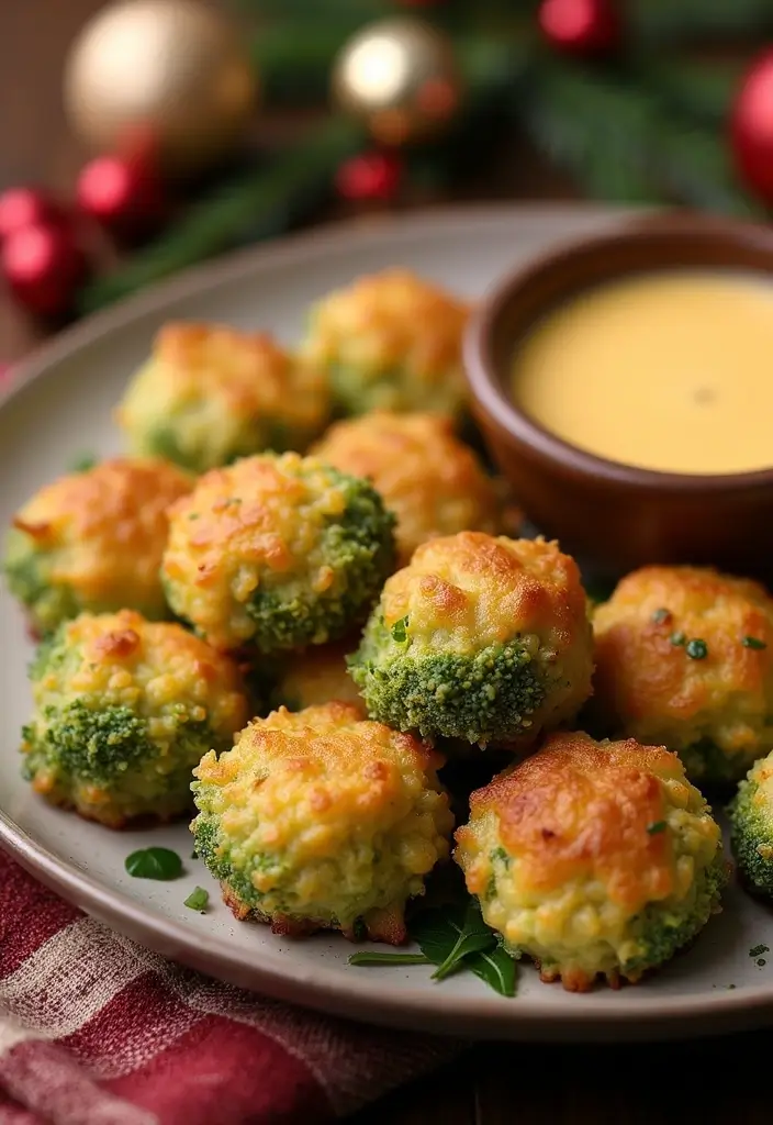30+ Healthy Christmas Snack Recipes for Parties and Holiday Food Tables 120 30+ Healthy Christmas Snack Recipes for Parties and Holiday Food Tables - 18. Broccoli and Cheese Bites