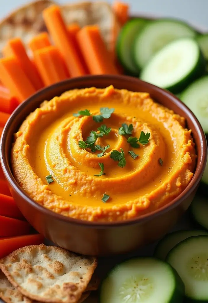 30+ Healthy Christmas Snack Recipes for Parties and Holiday Food Tables 127 30+ Healthy Christmas Snack Recipes for Parties and Holiday Food Tables - 19. Savory Sweet Potato Hummus