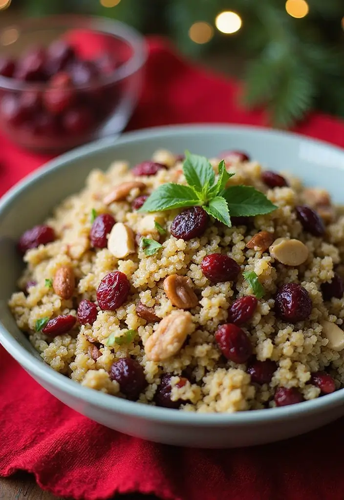 30+ Healthy Christmas Snack Recipes for Parties and Holiday Food Tables 160 30+ Healthy Christmas Snack Recipes for Parties and Holiday Food Tables - 24. Quinoa Salad with Cranberries and Nuts