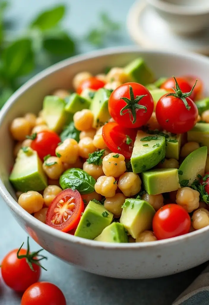 30+ Healthy Christmas Snack Recipes for Parties and Holiday Food Tables 188 30+ Healthy Christmas Snack Recipes for Parties and Holiday Food Tables - 28. Chickpea Salad with Avocado