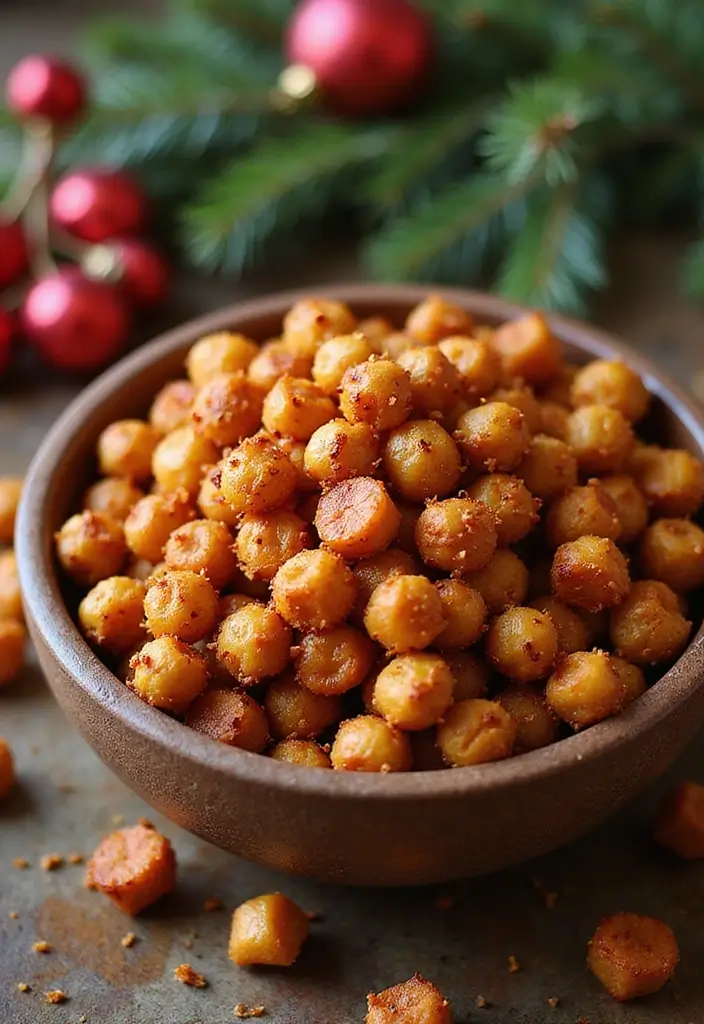 30+ Healthy Christmas Snack Recipes for Parties and Holiday Food Tables 36 30+ Healthy Christmas Snack Recipes for Parties and Holiday Food Tables - 6. Spicy Roasted Chickpeas