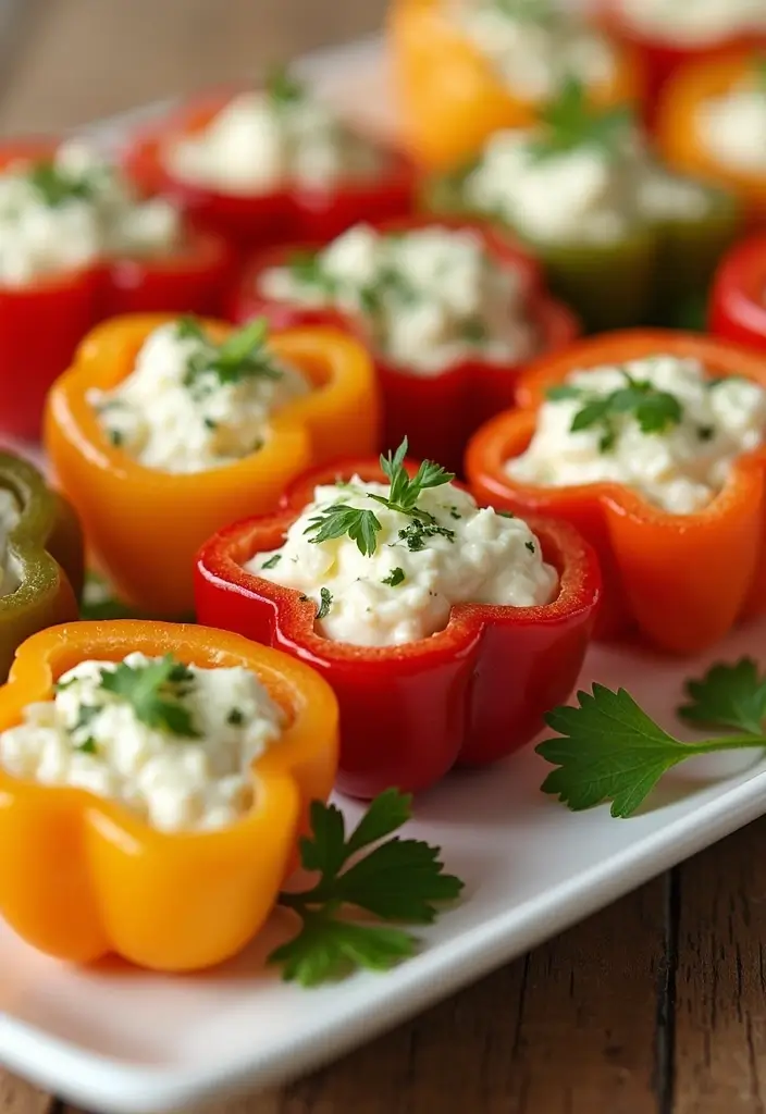 30+ Healthy Snack Recipes for Picky Eaters - 13. Stuffed Mini Peppers