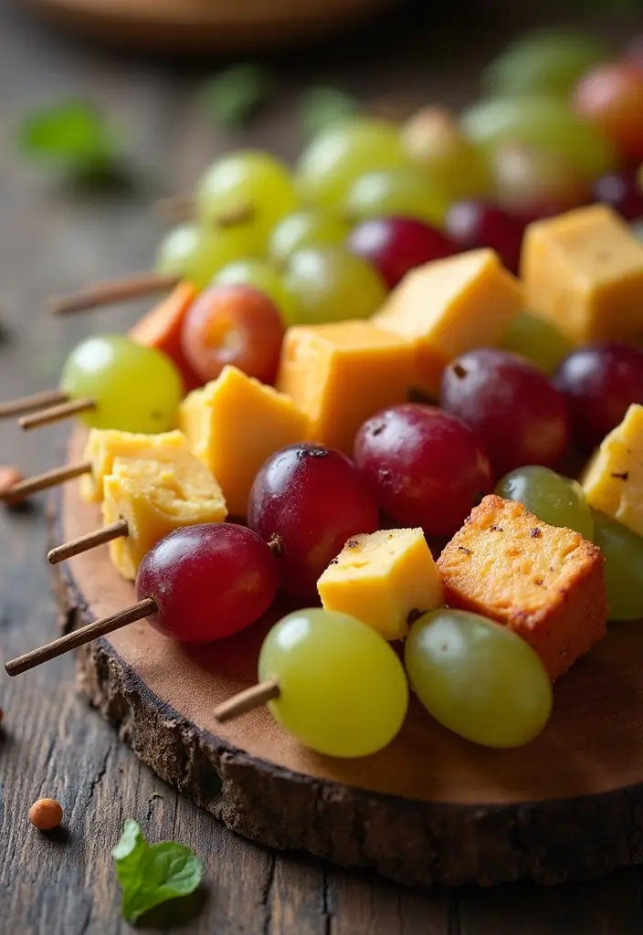 30+ Healthy Snack Recipes for Picky Eaters - 24. Grapes and Cheese Kabobs