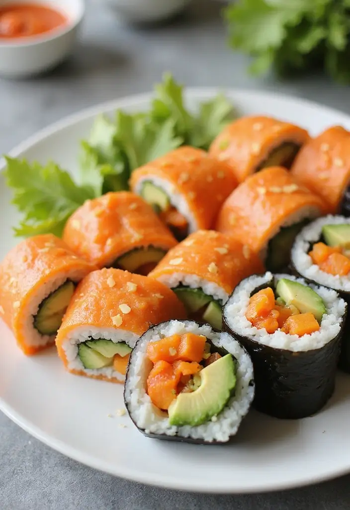 30+ Healthy Snack Recipes for Picky Eaters - 30. Veggie Sushi Rolls