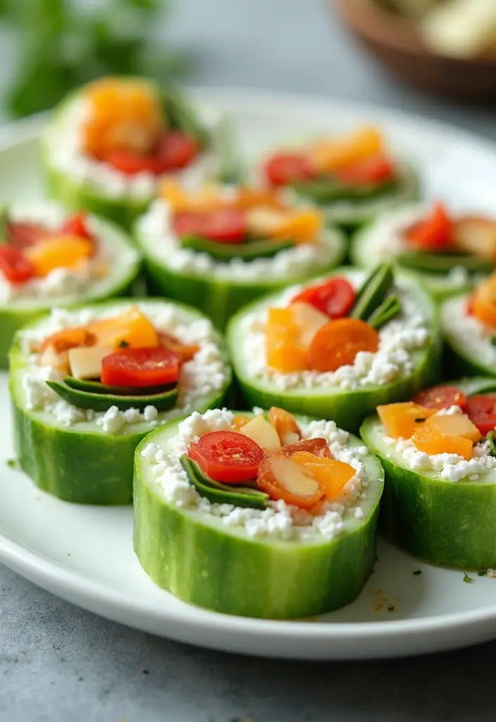 30+ Healthy Snack Recipes for Picky Eaters - 9. Cucumber Sushi Rolls