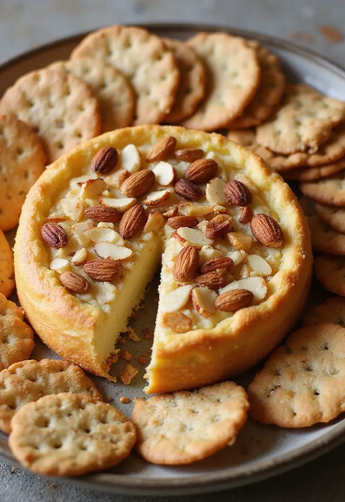 30 Keto Air Fryer Snack Recipes for Low-Carb Treats - 23. Air Fryer Baked Brie with Almonds