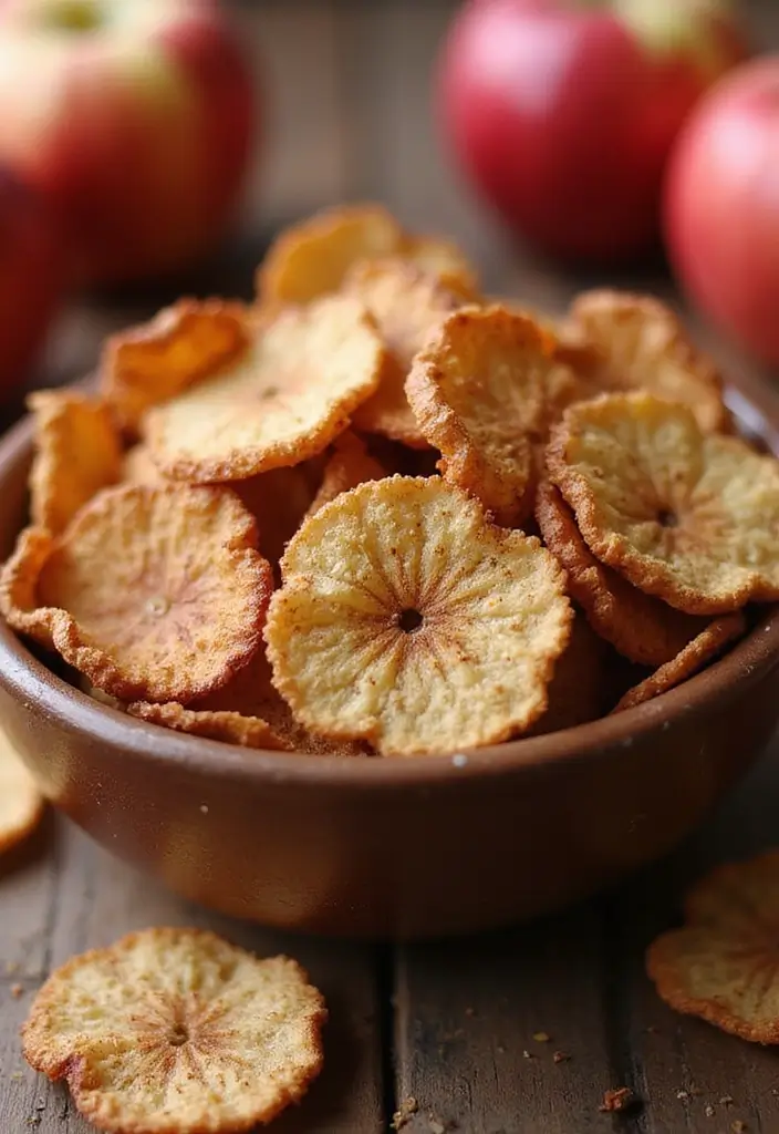 30 Keto Air Fryer Snack Recipes for Low-Carb Treats - 30. Air Fryer Cinnamon Apple Chips