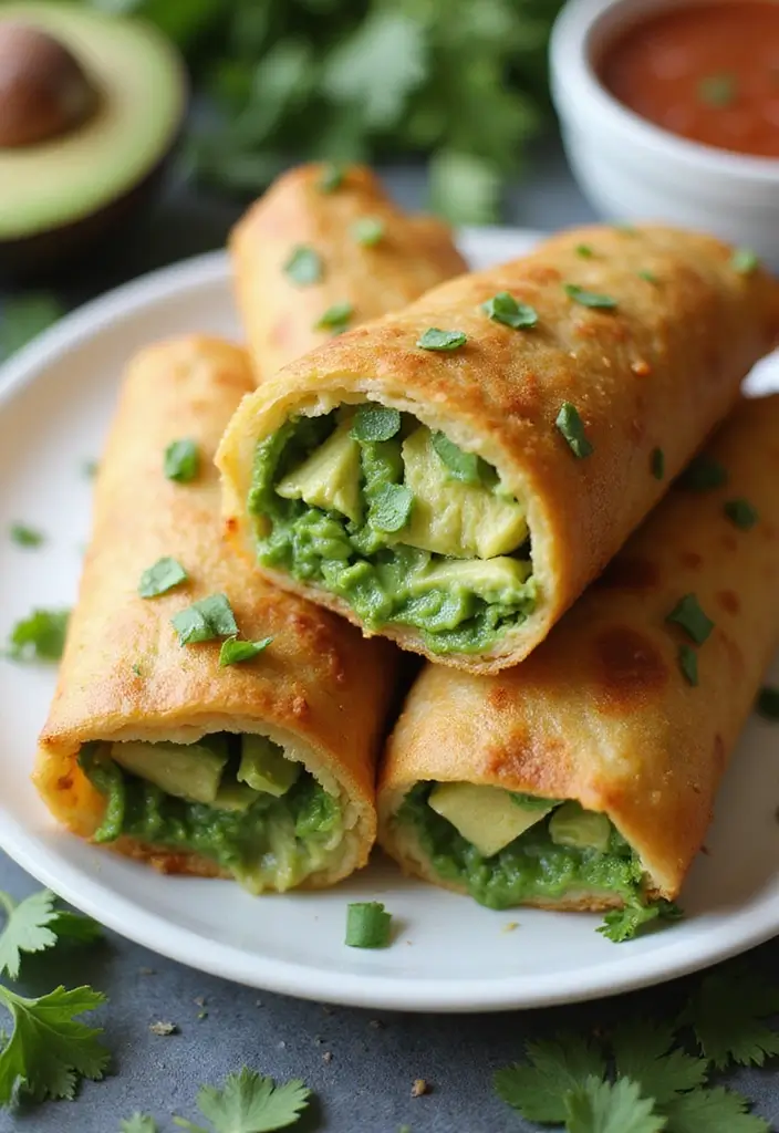 30 Keto Air Fryer Snack Recipes for Low-Carb Treats - 5. Air Fryer Avocado Egg Rolls