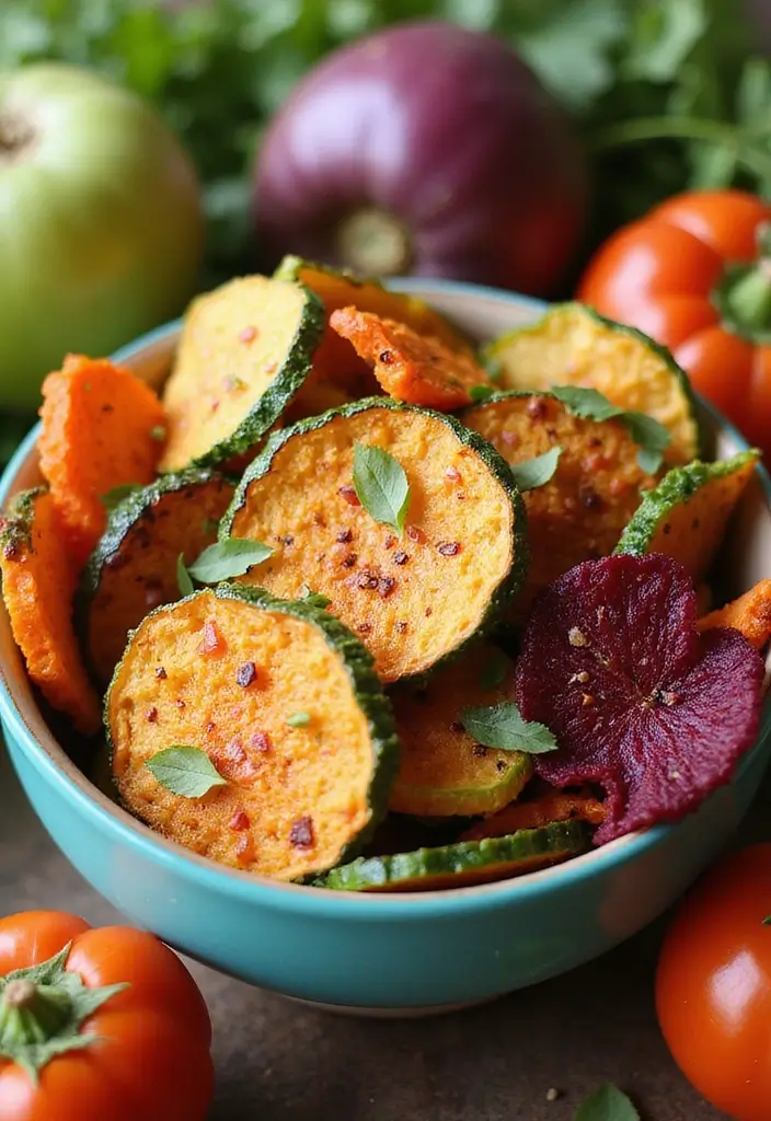 30 Keto Air Fryer Snack Recipes for Low-Carb Treats - 8. Air Fryer Veggie Chips