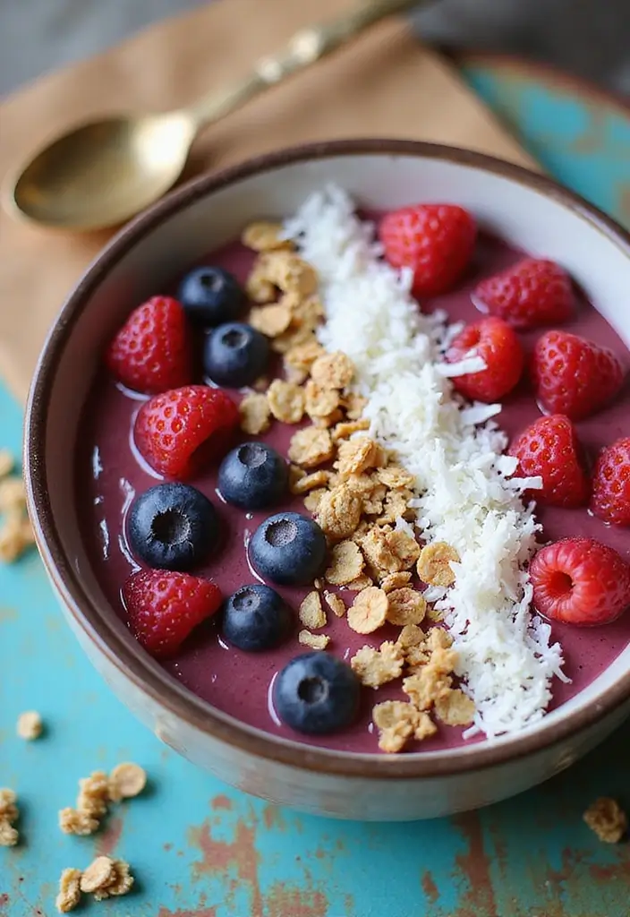 30+ Quick and Easy Snack Recipes No Bake for Busy Days 77 30+ Quick and Easy Snack Recipes No Bake for Busy Days - 13. Berry Smoothie Bowl