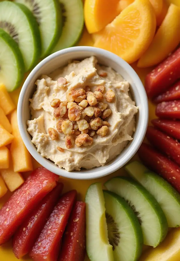 30+ Quick and Easy Snack Recipes No Bake for Busy Days 96 30+ Quick and Easy Snack Recipes No Bake for Busy Days - 16. Nutty Fruit Dip