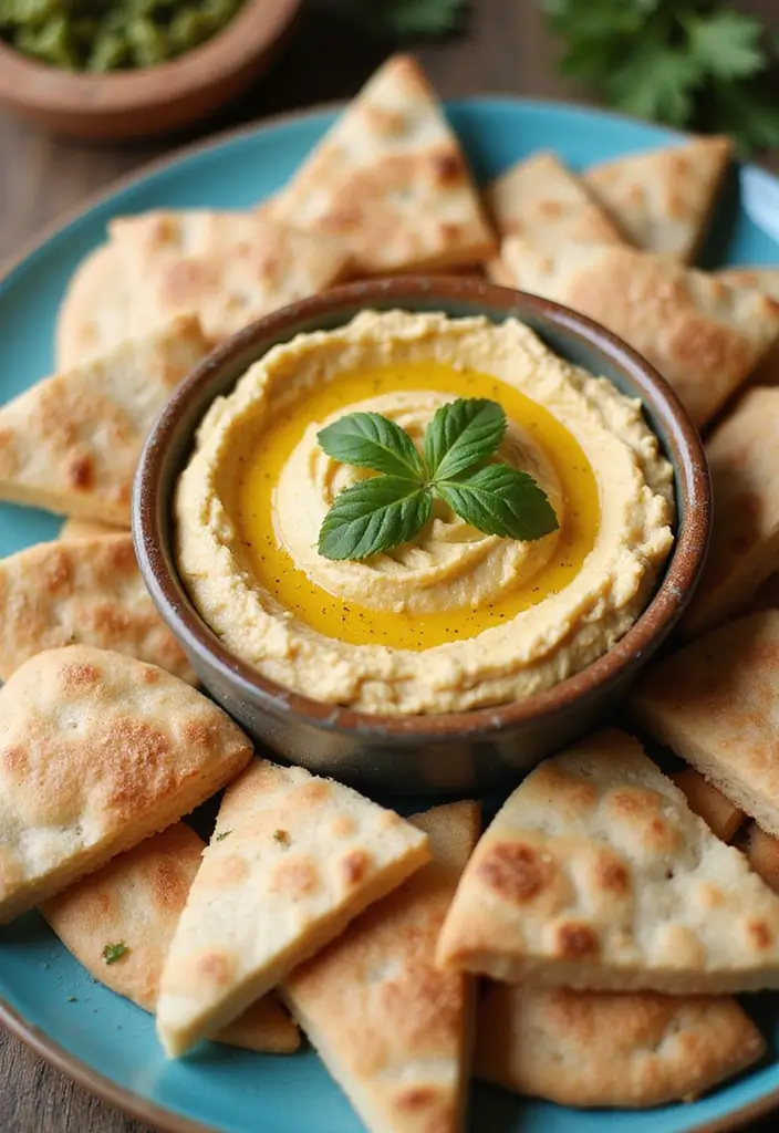 30+ Quick and Easy Snack Recipes No Bake for Busy Days 167 30+ Quick and Easy Snack Recipes No Bake for Busy Days - 27. Pita and Hummus