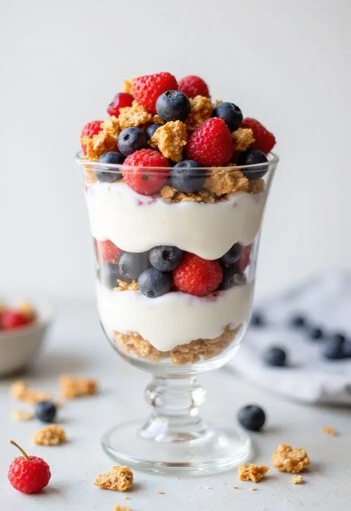 30+ Quick and Easy Snack Recipes No Bake for Busy Days 11 30+ Quick and Easy Snack Recipes No Bake for Busy Days - 3. Yogurt Parfaits