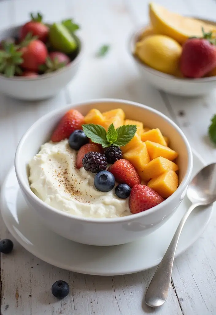 30+ Quick and Easy Snack Recipes No Bake for Busy Days 46 30+ Quick and Easy Snack Recipes No Bake for Busy Days - 8. Cottage Cheese with Fruit